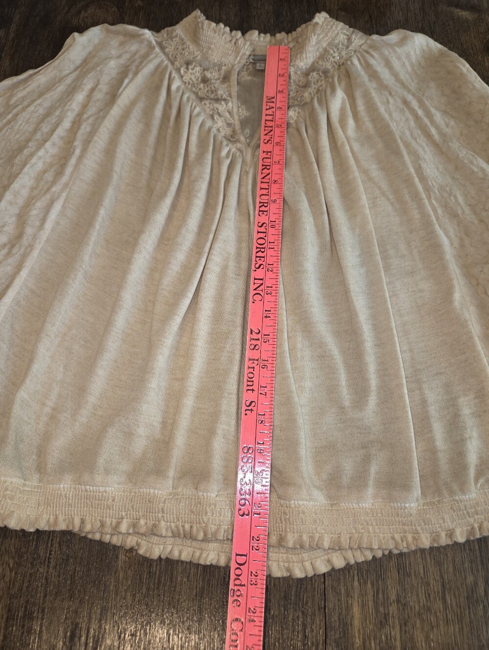 gimmicks‎ by BKE Cream Ruffled Boho Peasant Blouse - Picture 13 of 13